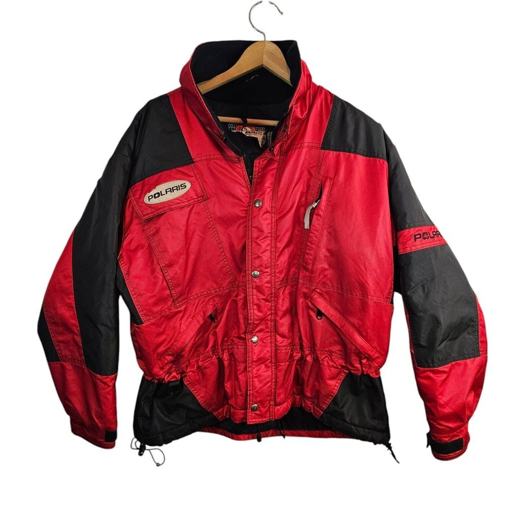 Vintage Polaris Jacket‎ Zip Up Thinsulate Ultra Red Ski Snowmobile Women's Large